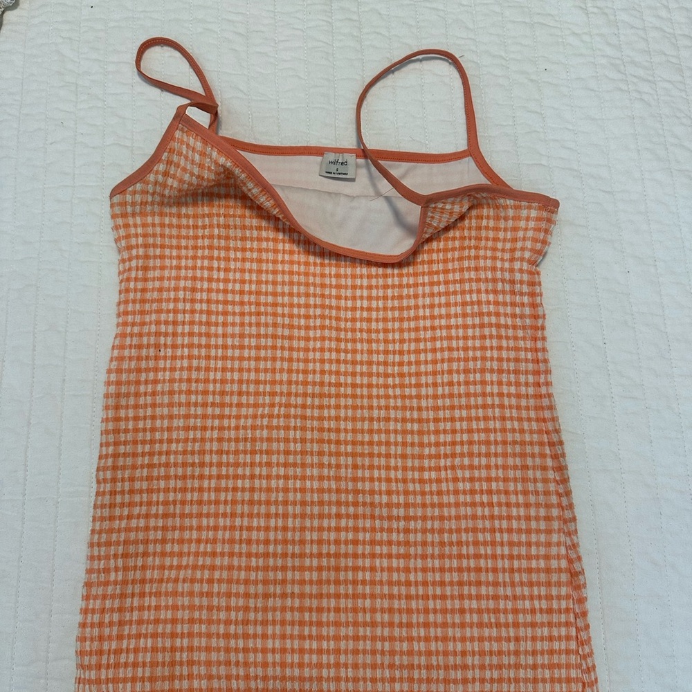 Orange Gingham Women's Top